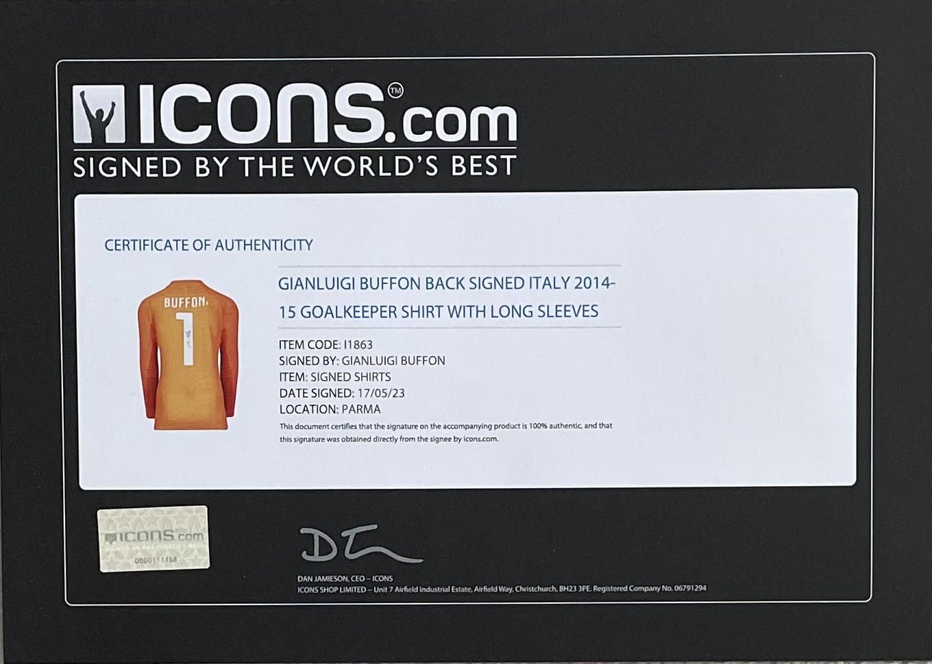 Gianluigi "GIGI" Buffon - Juventus FC - Framed Autographed Jersey (Orange) - Image 7