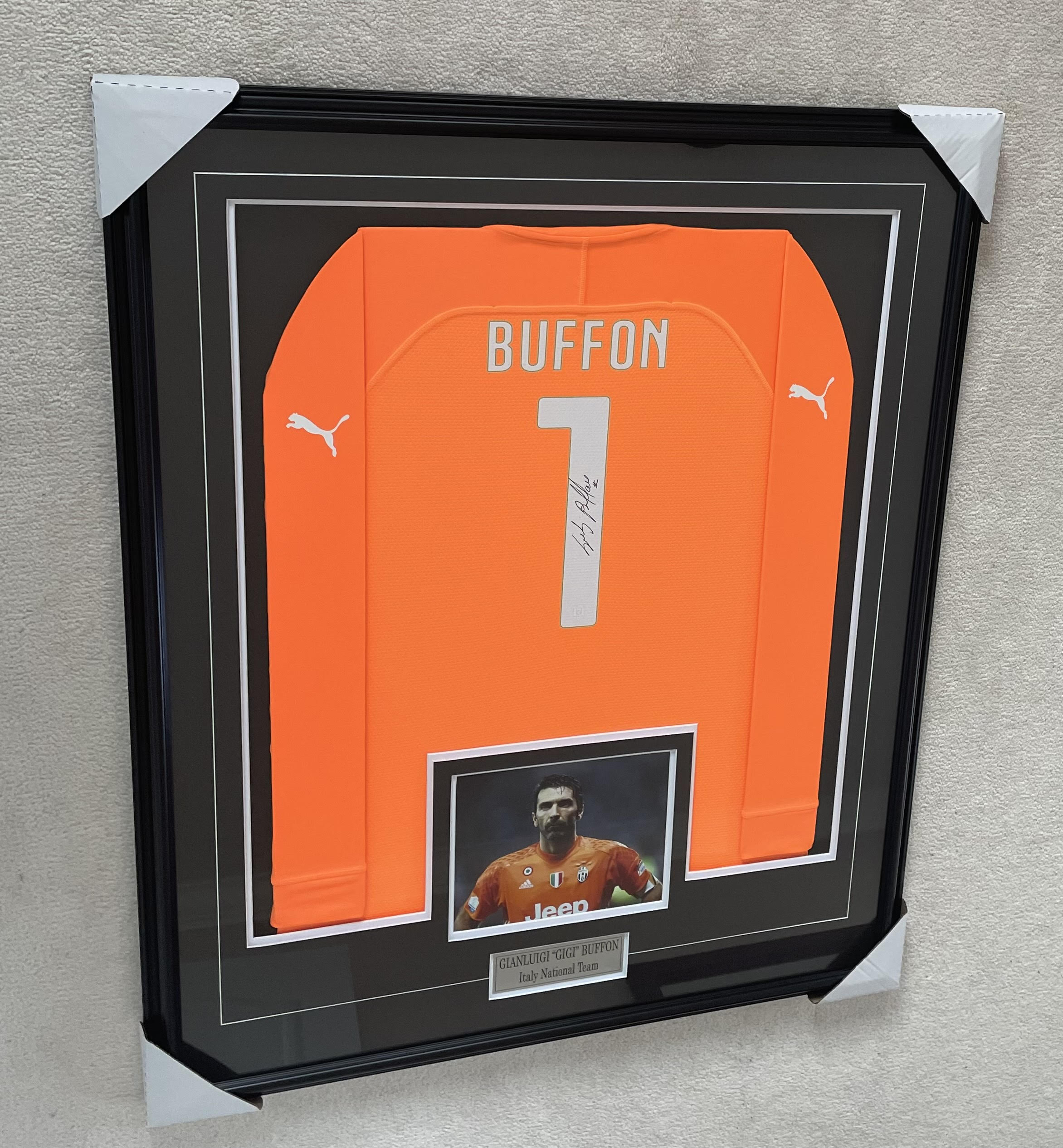 Gianluigi "GIGI" Buffon - Juventus FC - Framed Autographed Jersey (Orange)