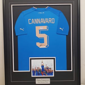 Fabio Cannavaro - Azzurri - Italy National Team - Framed Autographed Jersey