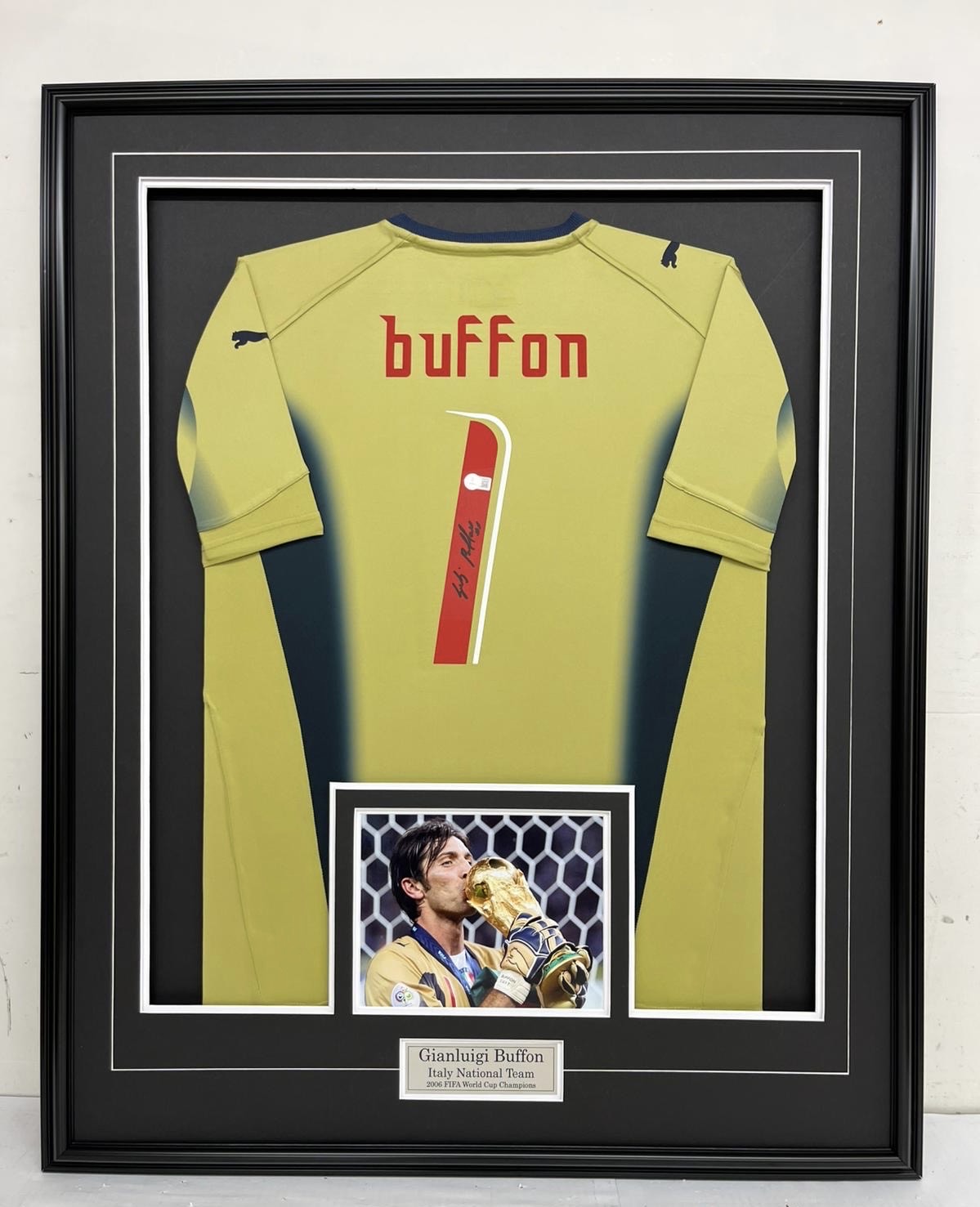 Gianluigi "GIGI" Buffon - Azzurri - Italy National Team - Framed Autographed 2006 FIFA World Cup Jersey