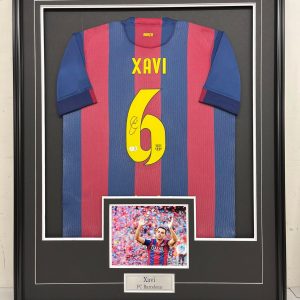 Xavi - FC Barcelona - Framed Autographed Jersey