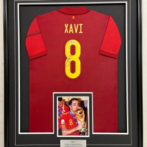 Xavi - Spain National Team - Framed Autographed Jersey