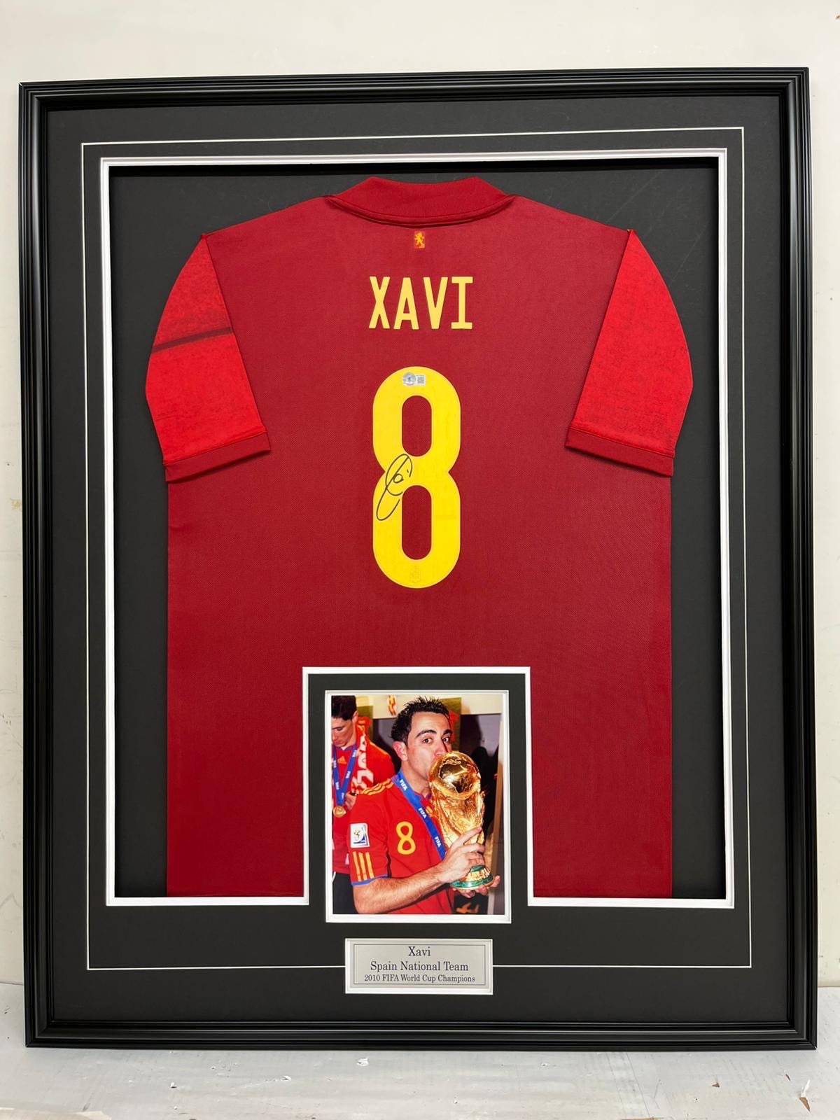 Xavi - Spain National Team - Framed Autographed Jersey
