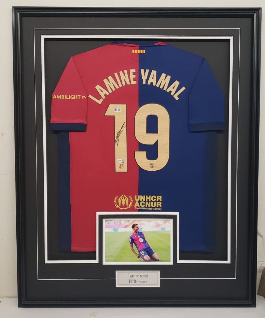 Lamine Yamal - FC Barcelona - Framed Autographed Jersey