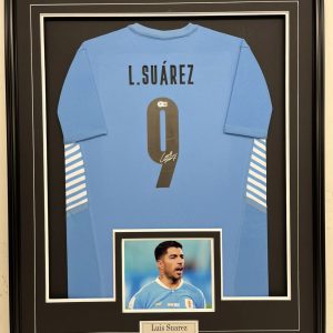 Luis Suarez - Uruguay National Team - Framed Autographed Jersey
