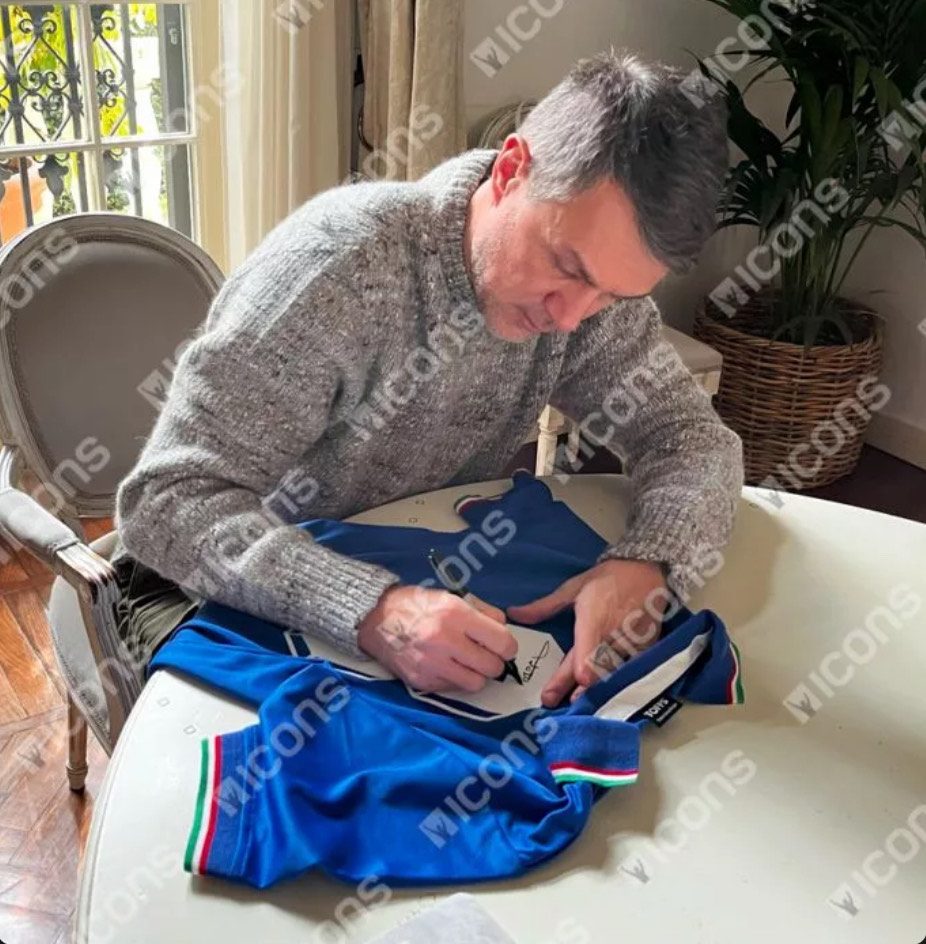 Paolo Maldini - Azzurri - Italy National Team - Autographed Framed Jersey - Image 4