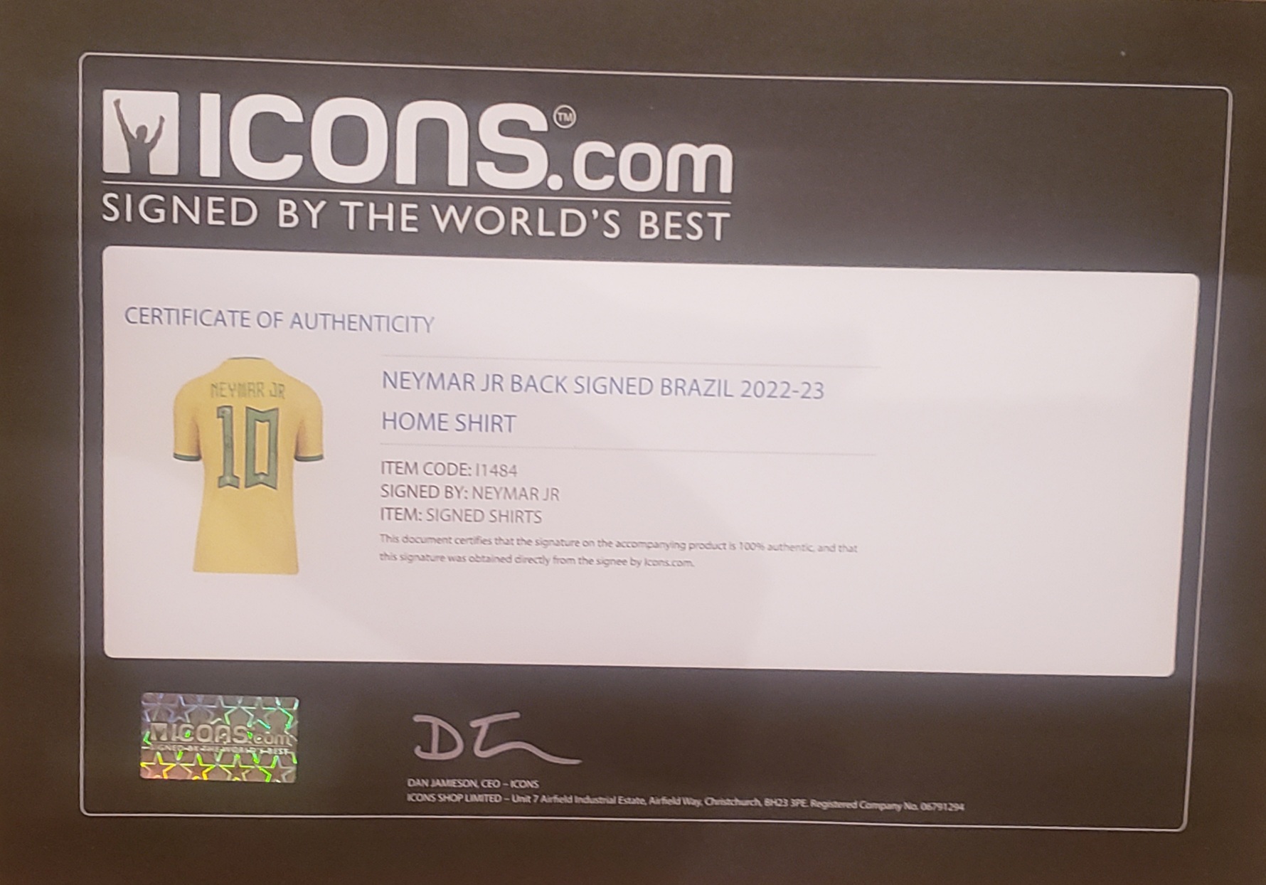 Neymar Jr. - Brazil National Team - Framed Autographed Jersey - Image 4