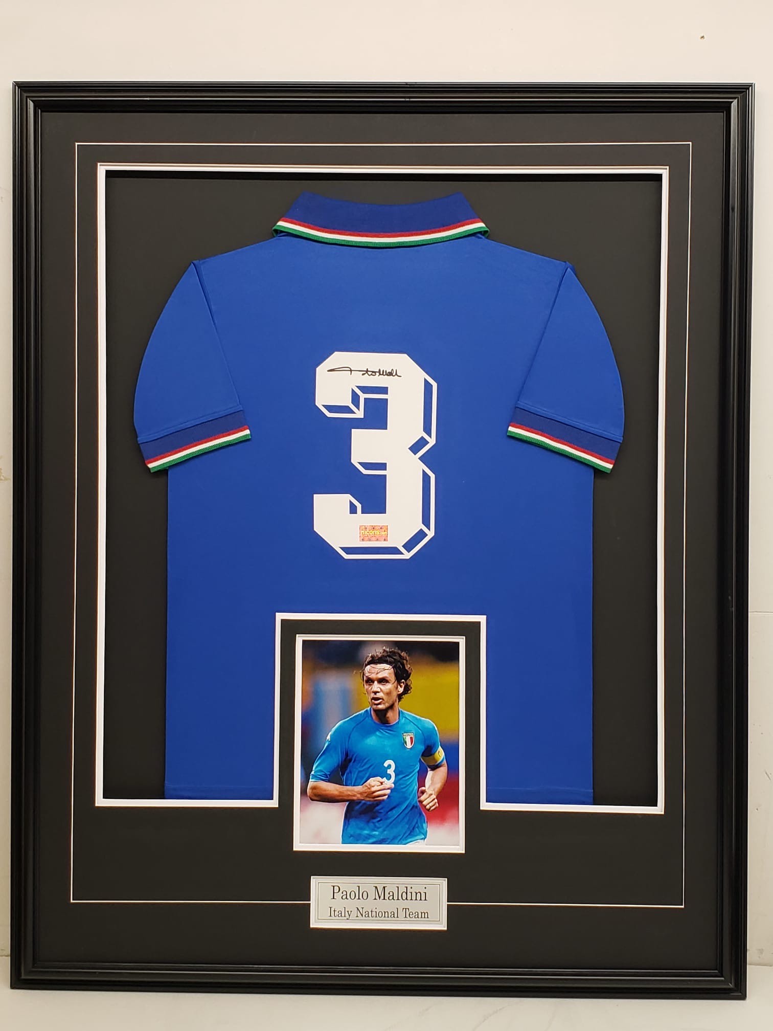 Paolo Maldini - Azzurri - Italy National Team - Autographed Framed Jersey