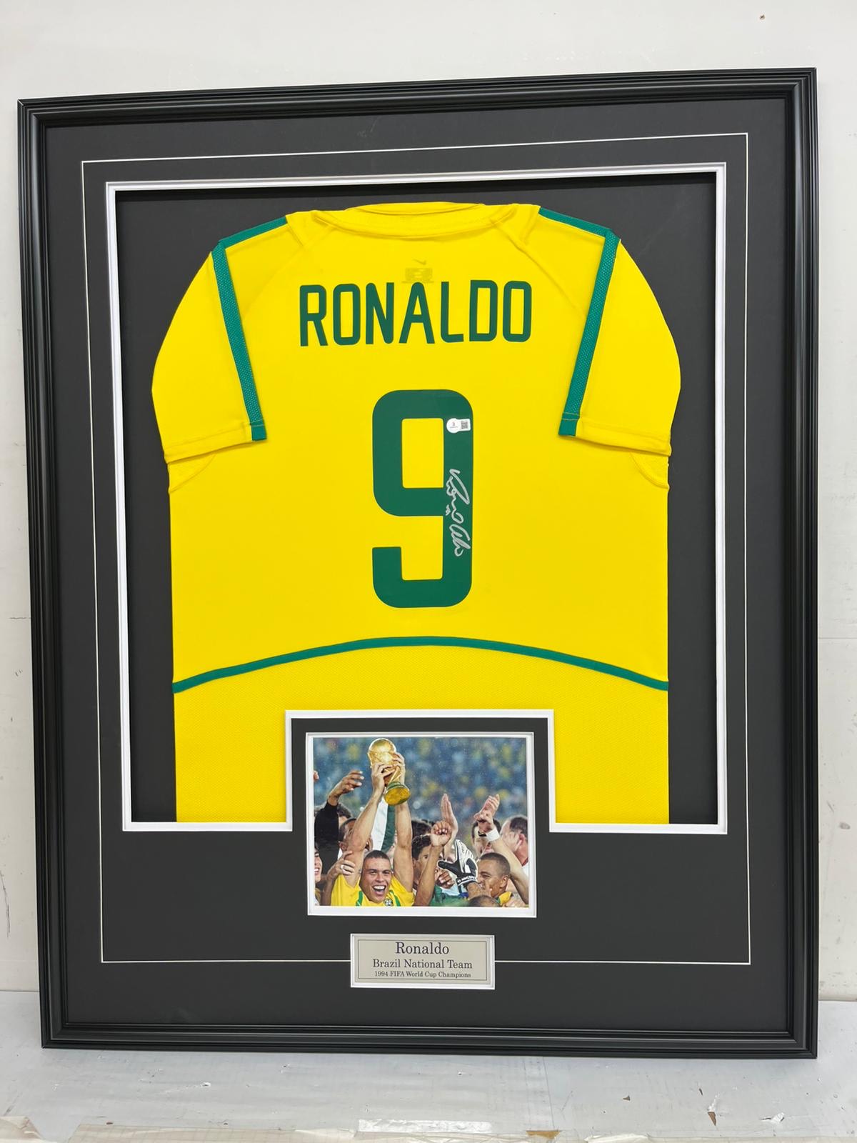 Ronaldo - Brazil National Team - Framed Autographed Jersey