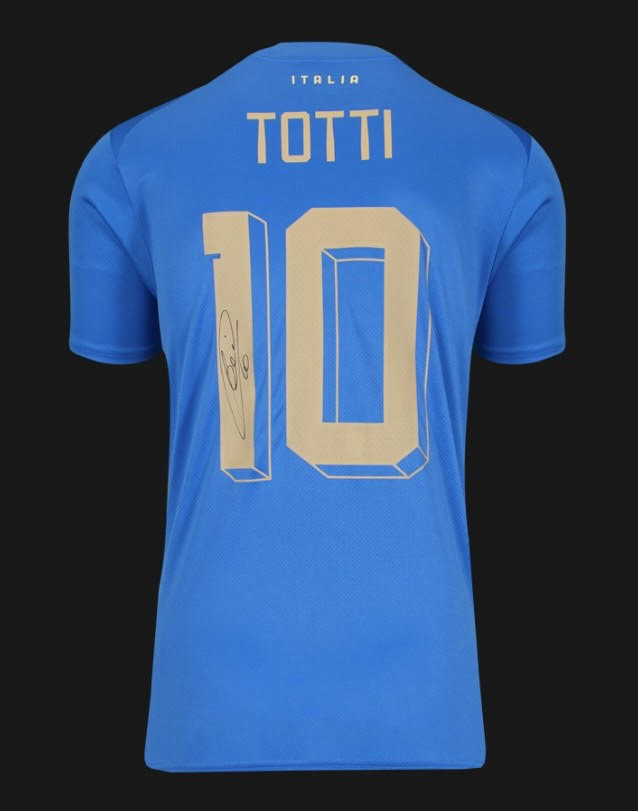 Francesco Totti - Azzurri - Italy National Team - Autographed Framed Jersey - Image 2