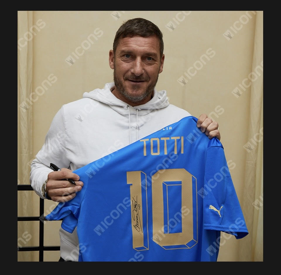 Francesco Totti - Azzurri - Italy National Team - Autographed Framed Jersey - Image 5