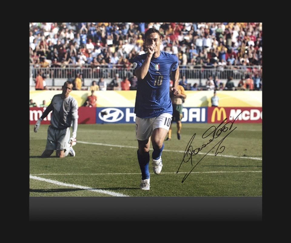 Francesco Totti - Azzurri - Italy National Team - Autographed Framed Photo - Image 2