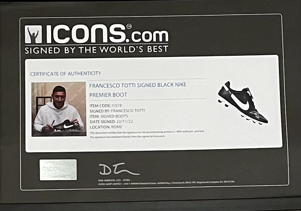 Francesco Totti - Autographed Framed Shoe - Image 5