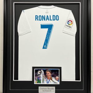 Cristiano Ronaldo - Real Madrid CF (Teal) - Framed Autographed Jersey
