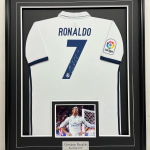Cristiano Ronaldo - Real Madrid CF (Blue) - Framed Autographed Jersey