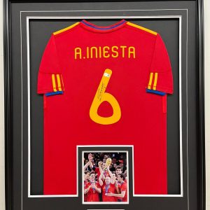 Iniesta - Spain National Team - Framed Autographed Jersey