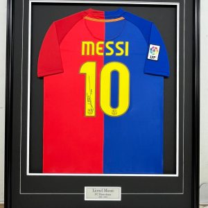 Lionel Messi - FC Barcelona - 2008-2009 - Framed Autographed Jersey