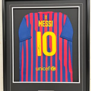 Lionel Messi - FC Barcelona - 2011-2012 - Framed Autographed Jersey