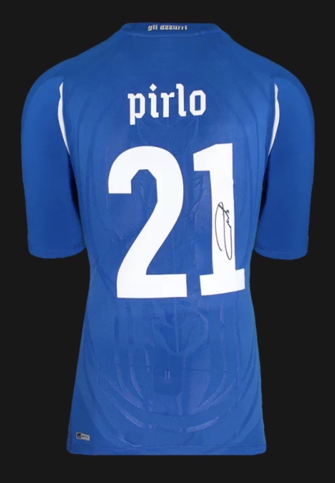 Andrea Pirlo - Azzurri - Italy National Team - Framed Autographed Jersey - Image 2