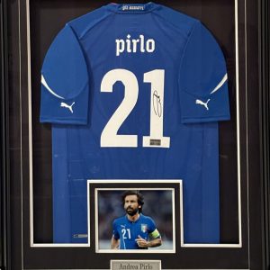 Andrea Pirlo - Azzurri - Italy National Team - Framed Autographed Jersey